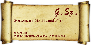 Goszman Szilamér névjegykártya